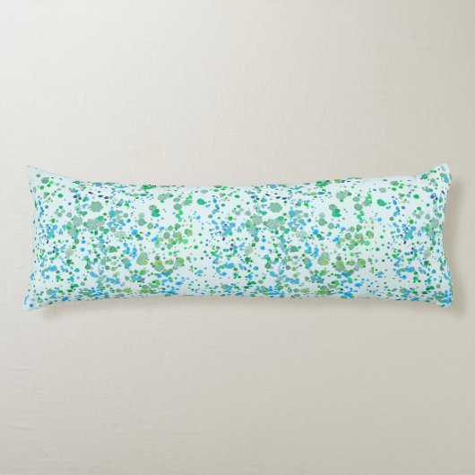 Funky Paint Spritzer Blue und Green Seitenschläferkissen (Vorderseite)