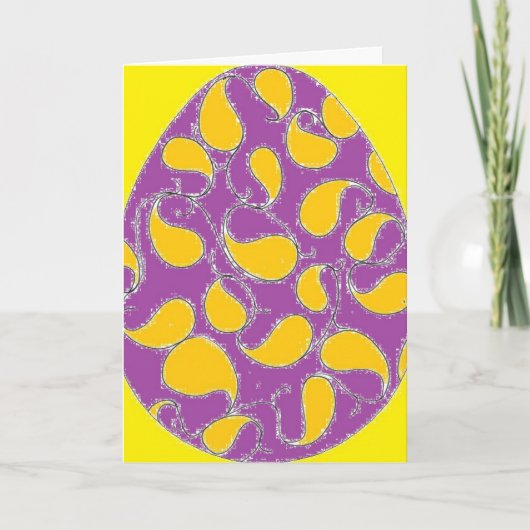 Funky Paisley Easter Card Feiertagskarte (Vorderseite)