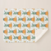 Funky Pale Gelbe Ananas Yummy Blanket Sherpadecke (Vorderseite (Horizontal))