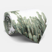 Funky Pale Green Cactus Succulent Pattern Krawatte (Gerollt)
