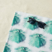 Funky Pale Green Palm Tree Leaf Strandtuch (Beispiel)