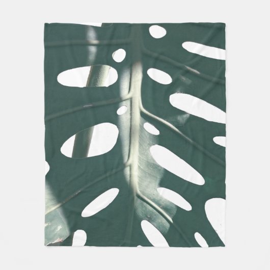 Funky Pale Green Pflanze Fleecedecke (Vorderseite)