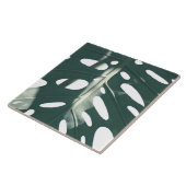 Funky Pale Green Pflanze Fliese (Seite)