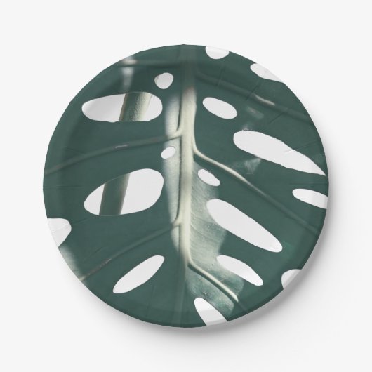 Funky Pale Green Pflanze Pappteller (Vorderseite)
