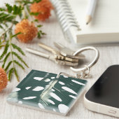 Funky Pale Green Pflanze Schlüsselanhänger (Vorderseite rechts)