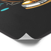 Funky Panda Music Vibes Poster (Ecke)