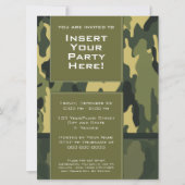 Funky Party - Dunkle grüne militärische Kampagne Einladung (Vorderseite)