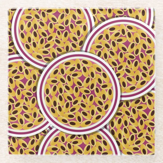 Funky Passionsfrucht Glasuntersetzer (Vorderseite)