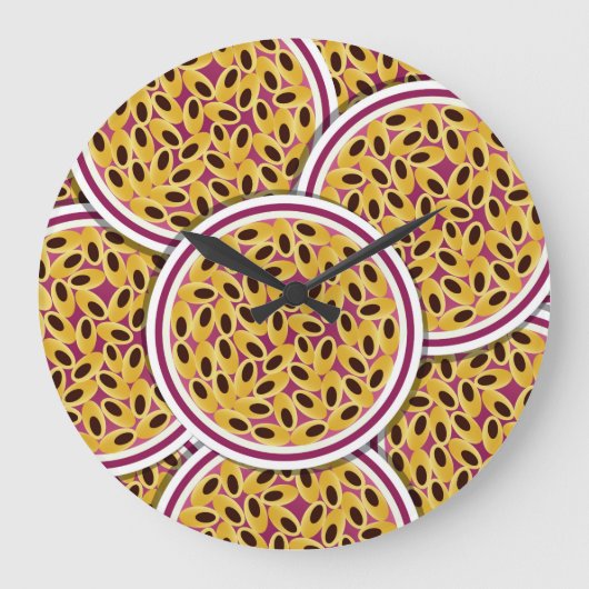 Funky Passionsfrucht Große Wanduhr (Vorderseite)