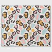 Funky Pastel Leopard Spots Geschenkpapier (Flach)