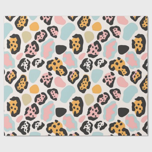 Funky Pastel Leopard Spots Geschenkpapier (Flach)
