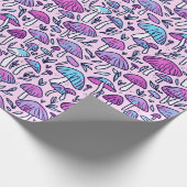 Funky Pastel Mushroom Muster Wrapping Paper Geschenkpapier (Ecke)