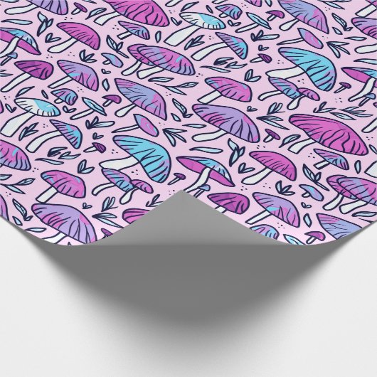 Funky Pastel Mushroom Muster Wrapping Paper Geschenkpapier (Ecke)