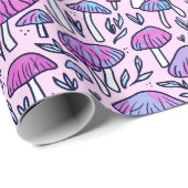 Funky Pastel Mushroom Muster Wrapping Paper Geschenkpapier (Rolleneckpunkt)