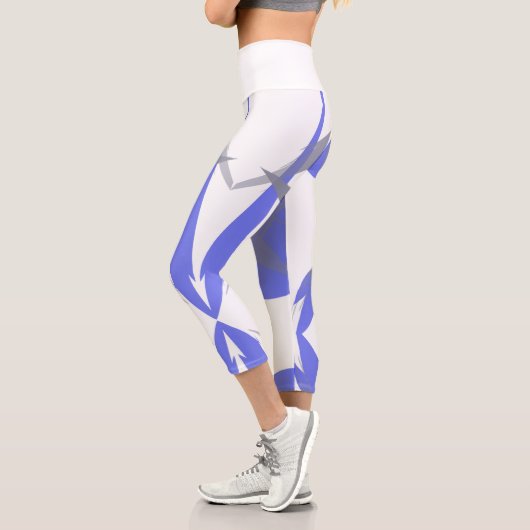 Funky Pastel Violet Lila Abstrakte Kunst Capri Leggings (Links)