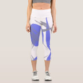 Funky Pastel Violet Lila Abstrakte Kunst Capri Leggings (Vorderseite)