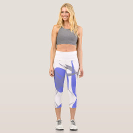 Funky Pastel Violet Lila Abstrakte Kunst Capri Leggings