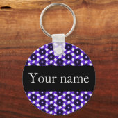 Funky Pattern individuelle Name Schlüsselanhänger  (Vorderseite)