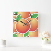 Funky Peach Quadratische Wanduhr (Zuhause)