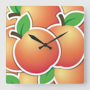 Funky Peach Quadratische Wanduhr