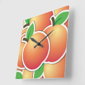 Funky Peach Quadratische Wanduhr (Winkel)