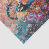 Funky Peacock - Dekoupage der farbenfrohen Federn Seidenpapier (Ausschnitt)