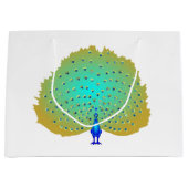 Funky Peacock Herzendesign Große Geschenktüte (Vorderseite)