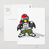 Funky Penguin Postkarte (Vorne/Hinten)