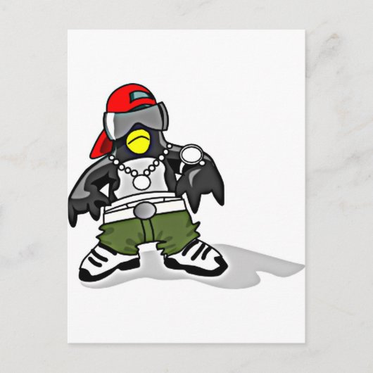 Funky Penguin Postkarte (Vorderseite)