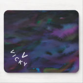 Funky personalisierte abstrakte Smokey-Wasserfarbe Mousepad (Vorne)