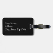 Funky Personalisierter Gepäckanhänger in Schwarzwe (Rückseite horizontal)