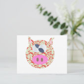 Funky Pig Postkarte (Stehend Vorderseite)