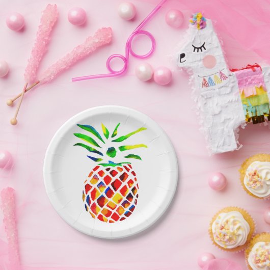 Funky Pineapa cool Art Pappteller (Party)