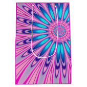 Funky Pink Blue Groovy Mittlere Geschenktüte (Rückseite)