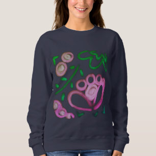 Funky Pink Blume Abstrakte Kunst zu tragen Sweatshirt