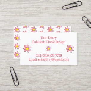 Funky Pink Blume Business Cards Visitenkarte