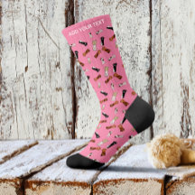 Funky Pink Cat Paw Socks