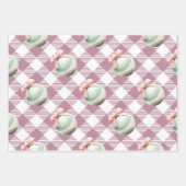 Funky Pink Christmas Gingham Pattern Geschenkpapier Set (Vorderseite 3)