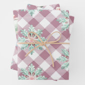 Funky Pink Christmas Gingham Pattern Geschenkpapier Set (Beispiel)