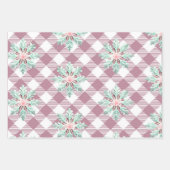 Funky Pink Christmas Gingham Pattern Geschenkpapier Set (Vorderseite)