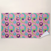 Funky Pink Circles Beach Handtuch (Vorderseite)