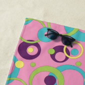 Funky Pink Circles Beach Handtuch (Beispiel)