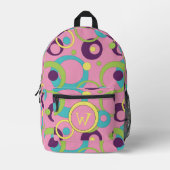 Funky Pink Circles Bedruckter Rucksack (Vorderseite)
