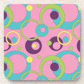Funky Pink Circles Cork Untersetzer (Vorderseite)