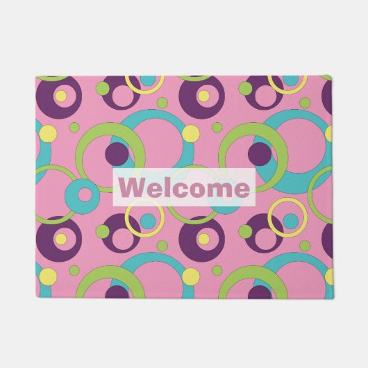 Funky Pink Circles Doormat Fußmatte (Vorderseite)