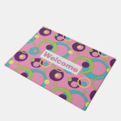 Funky Pink Circles Doormat Fußmatte (Schrägansicht)
