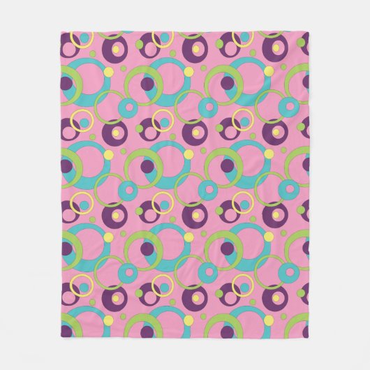 Funky Pink Circles Fleece Blanket (Vorderseite)