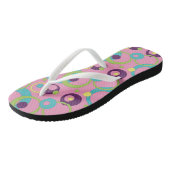Funky Pink Circles Flip Flops Badesandalen (Schrägansicht)