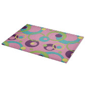 Funky Pink Circles Glass Cutting Board Schneidebrett (Ecke)