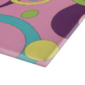 Funky Pink Circles Glass Cutting Board Schneidebrett (Ecke)